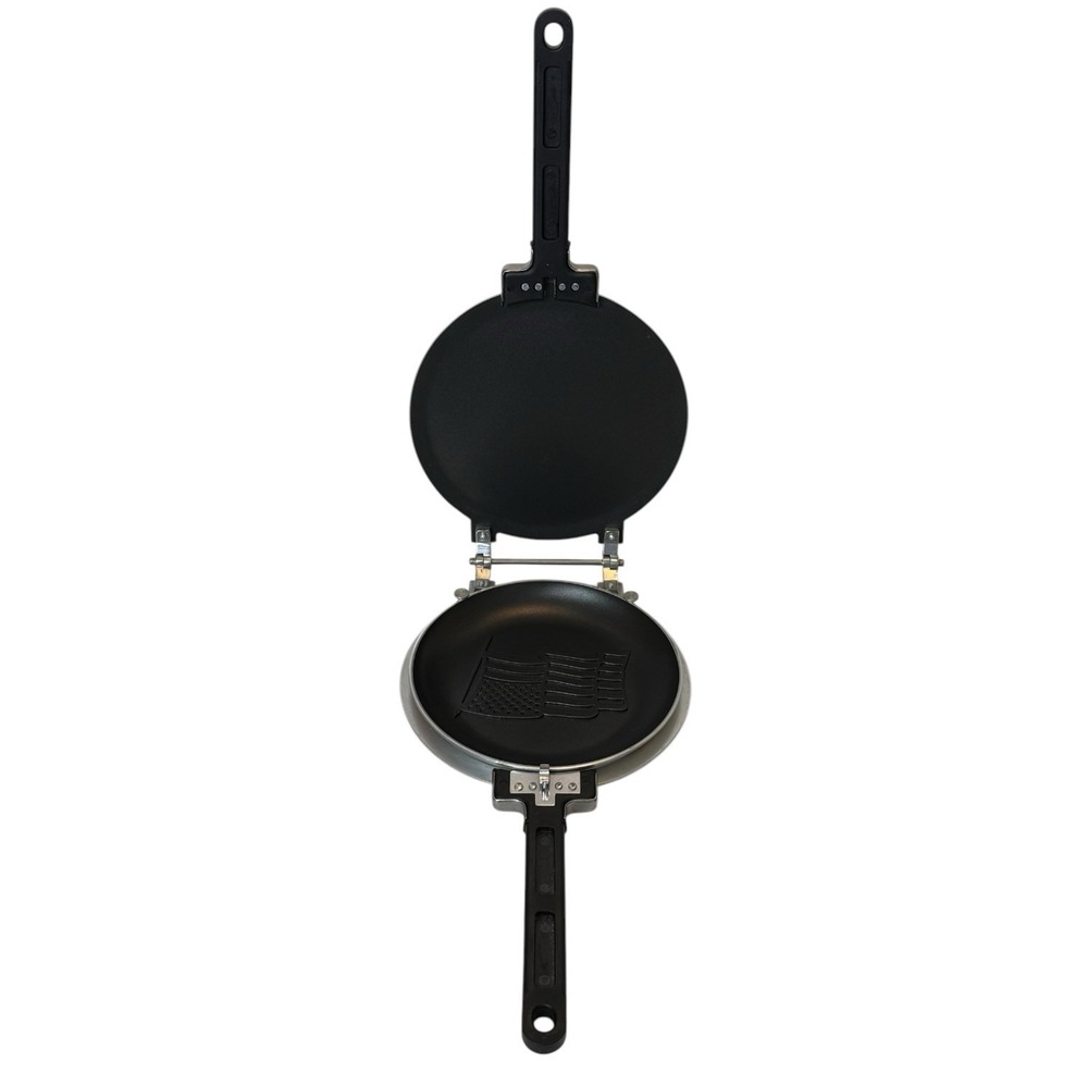Vintage Range Rider Flip It Pancake Maker for Stove Top US Flag Imprint